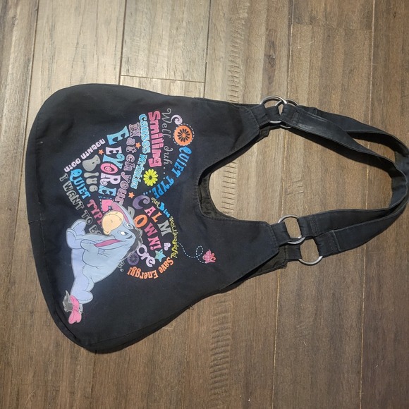 Disney Bag Eeyore Purse Tote Girls Shoulder Black - Picture 2 of 2